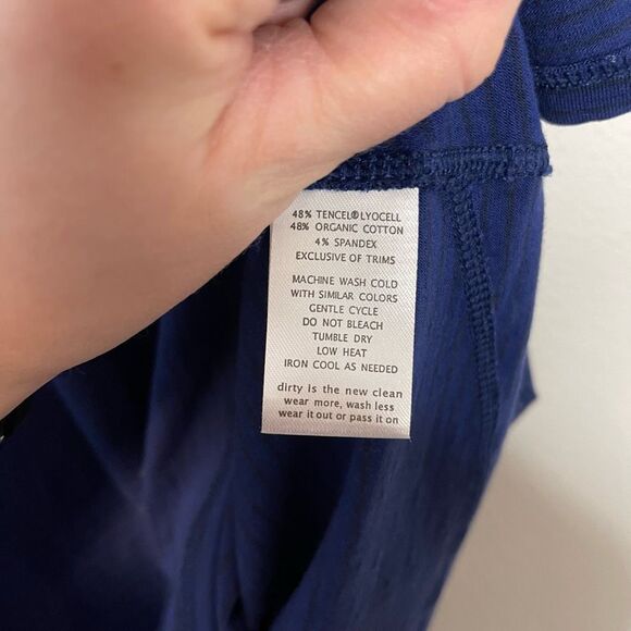 Toad & Co Marley Short Sleeve Striped Blue Dress Size Medium - Picture 4 of 8